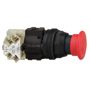 Schneider Electric 30mm Non-Illuminated E-Stop; Red Mushroom - 1-5/8"; Standard - Plastic; 2NO / 2NC; Turn-to-Reset - Trigger Action